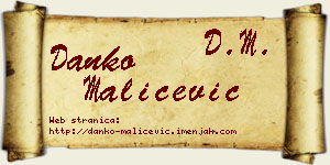 Danko Maličević vizit kartica